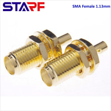 11mm screw SMA Female Bulkhead solder cup for 0.81 mm 1.13mm 1.37mm Cable connector